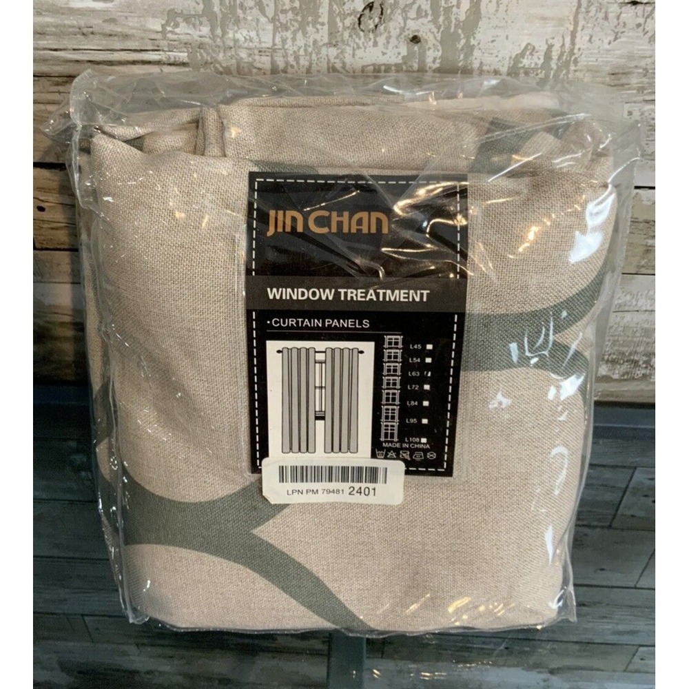 Jin Chan Window Treatment Curtain Panels Room Darkening 63" Length‎
